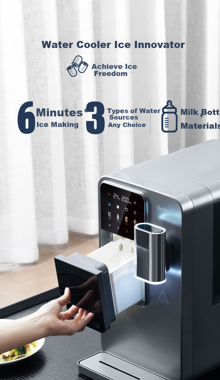 Unities Uwater M5 Ice Cube Countertop Water Dispenser, Instant Heating Home Use Bottle Warmer, Material Direct Drinking Machine, Ice Maker, Pipeline Machine, Water Dispenser, Deep Space Gray 7