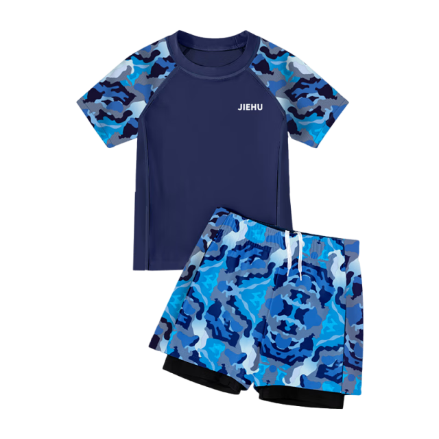 Jiehu Children's Swimwear Set for Boys, Two-Piece Swimsuit for Older Kids, Baby Swimming Gear