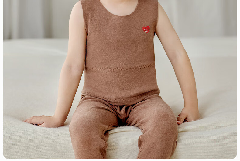 ELLE BABY Kids Thermal Vest Unisex Toddler Warm Autumn Winter Beige Size 100 3