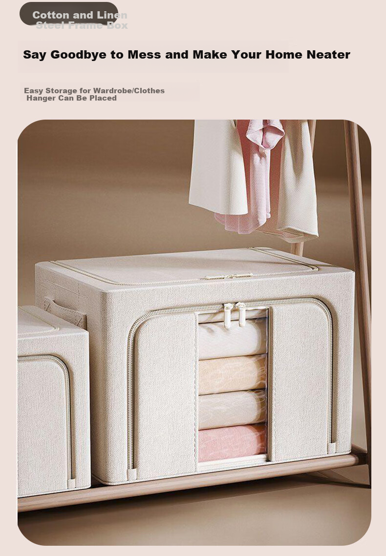 Siwangongli Fabric Storage Box, Cotton And Linen Storage Box, Clothes And Quilt Organizer, Clothing Storage Box, Baina Box, 66L 3