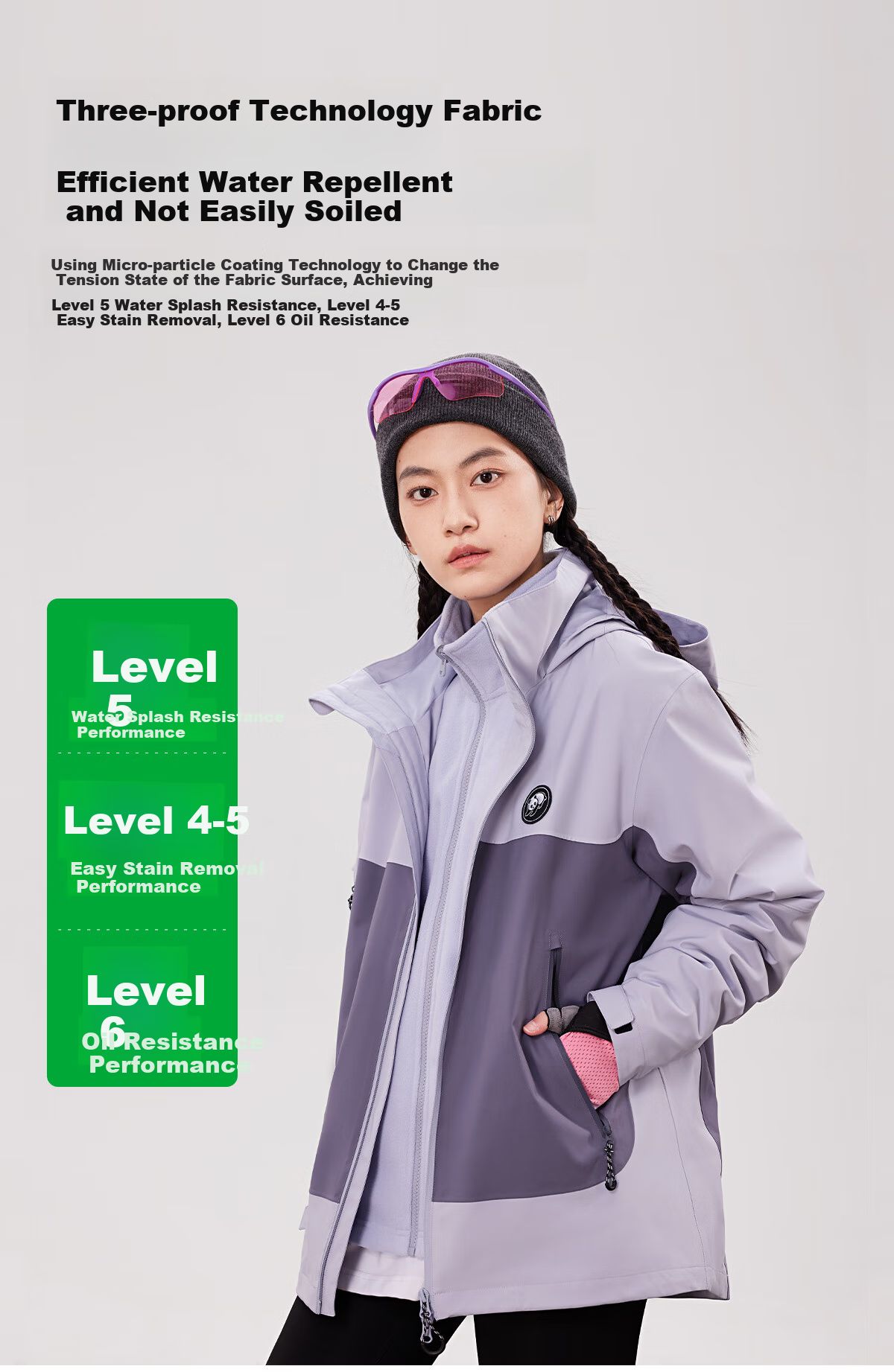 Xiongmao [China Xiongmao SE] Three-In Windproof And Waterproof Jacket for Men, Autumn And Winter Hooded Mountaineering Coat for Women 1613, M 4