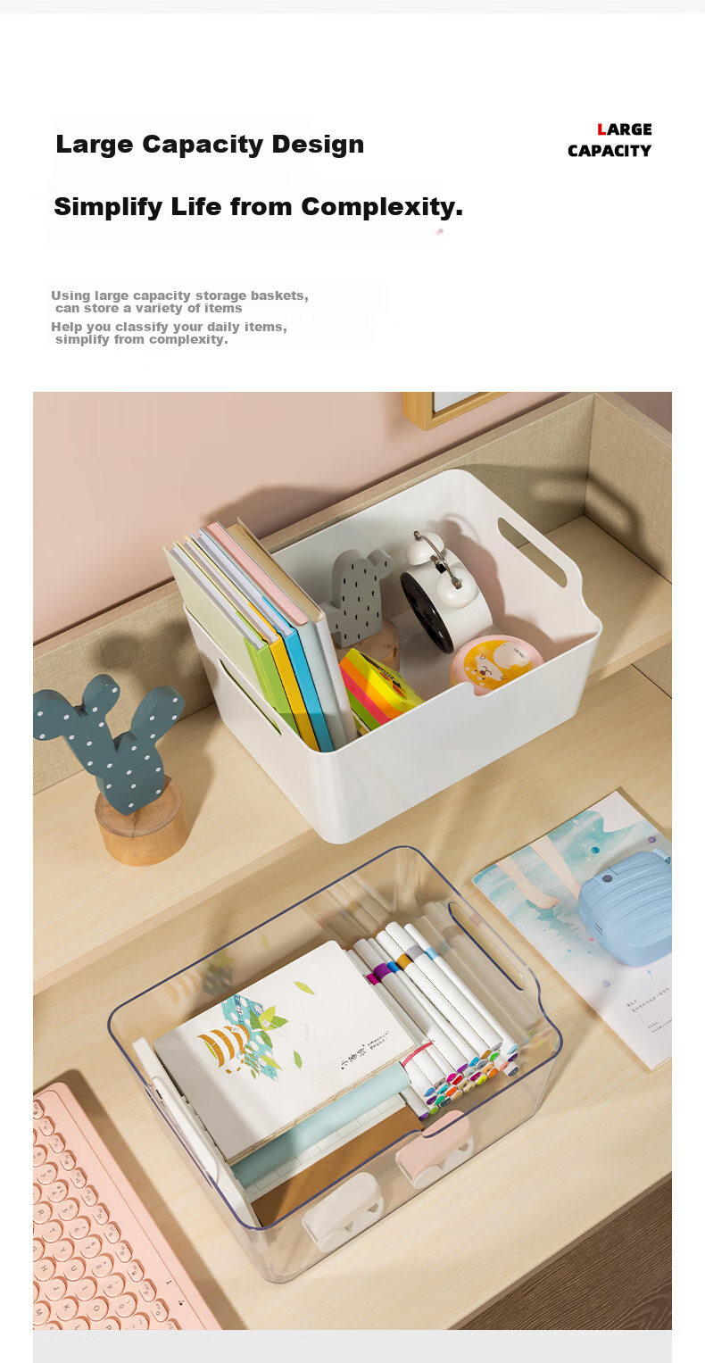 Deli Acrylic Transparent Large Capacity Thick Bookend Stand, Desktop Book Storage Box, Reading Rack, Office Student Desk Organizer, Storage Shelf, Book Storage Solution PK108 4