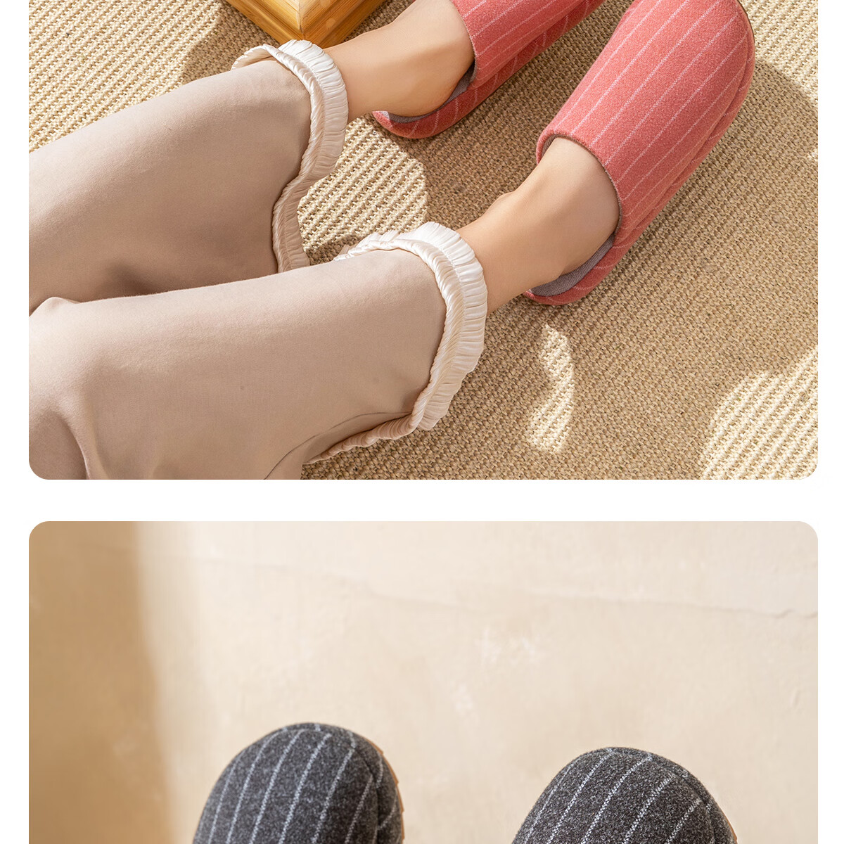 TZLDN Men’s Cotton Slippers with Beef Tendon Sole 2025 Autumn Winter Indoor Non-Slip Warm High-End Couple’s Cotton Shoes Men’s Version 5