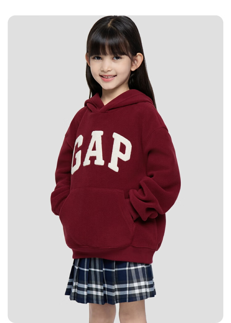 GAP Kids Unisex Autumn Logo Fleece Hoodie 804638 13