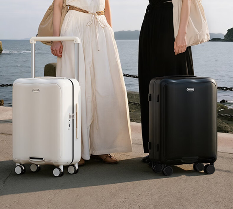 JOYGATRIP Wide Handle Luggage, Carry-On Suitcase, Travel Case, Small Women's Trolley Suitcase, Men's Pearl White, 20 Inches 2