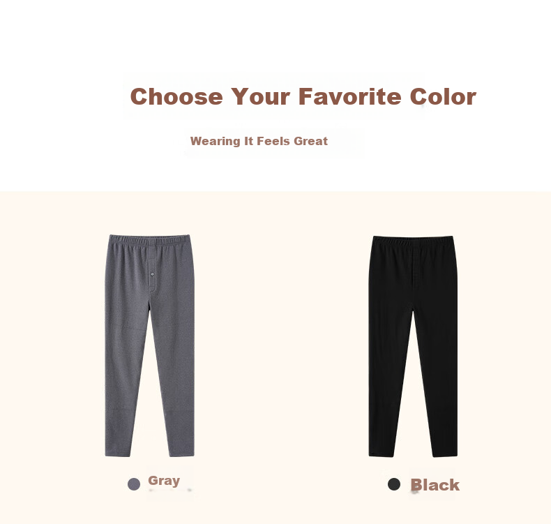 Fentengkean Men's Thermal Underwear with Wool And Mulberry Silk Knee Protection Patch, 300g Cationic Brushed Fleece Cold-Proof Pants Q0014 15