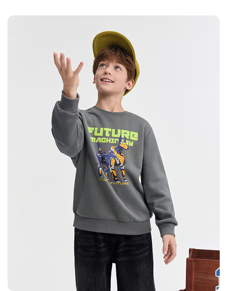 BALABALA balaOne Boys' Fleece-Lined Warm Casual Sweatshirt 2025 Winter Kids' Clothing 208425121101 1