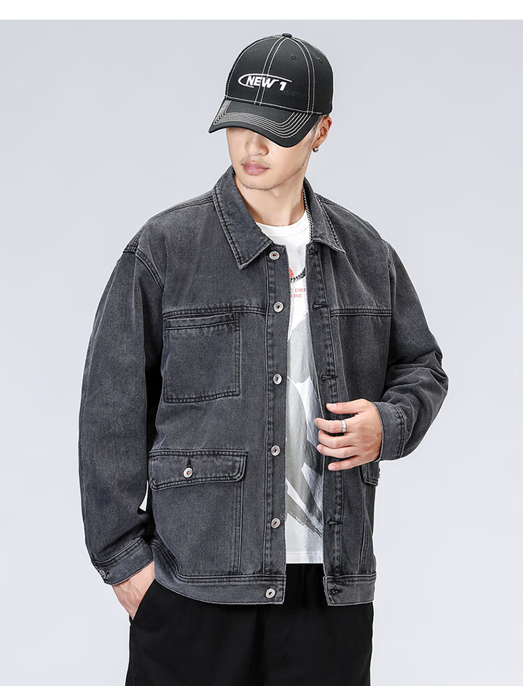 Pierre Cardin Jacket for Men, Spring And Summer Versatile Embroidered Lapel Casual Denim Coat, EPBLY6017, Light Blue, Size L 8
