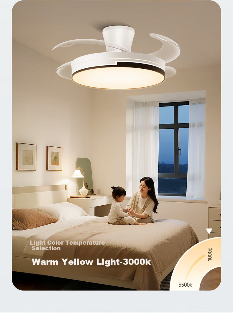 HP Fan Light Pure Eye Protection Invisible Fan Blades Dining Room Remote Dimming Integrated Ceiling Fan Light Zhongshan Lighting Zhenzhiguang 25