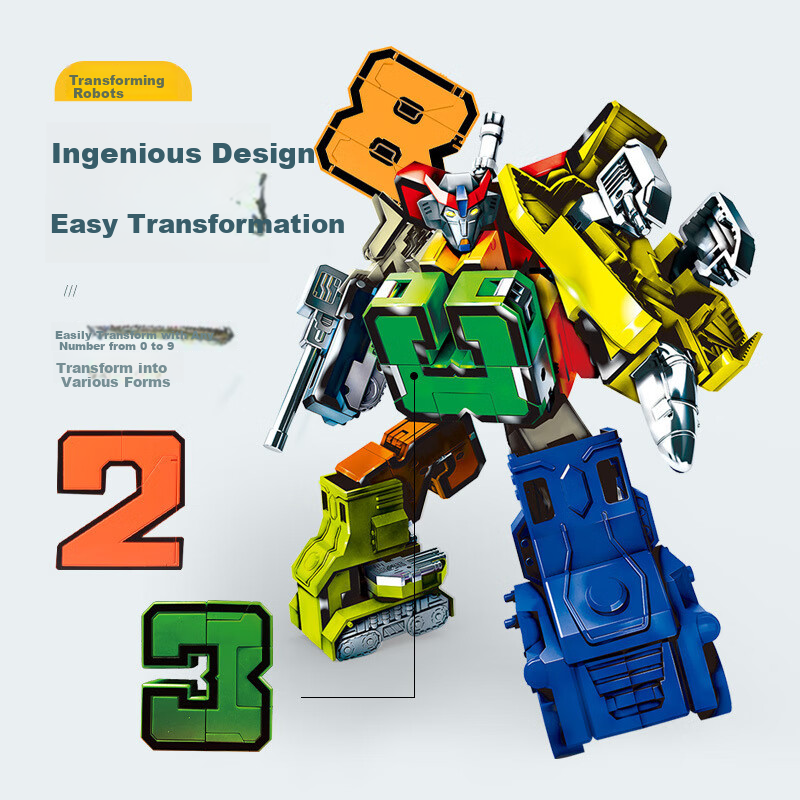 Aifuer Digital Transforming Robot Toy, Mecha Action Figure, Birthday Gift, Transformable Building Blocks, Gift Box Set