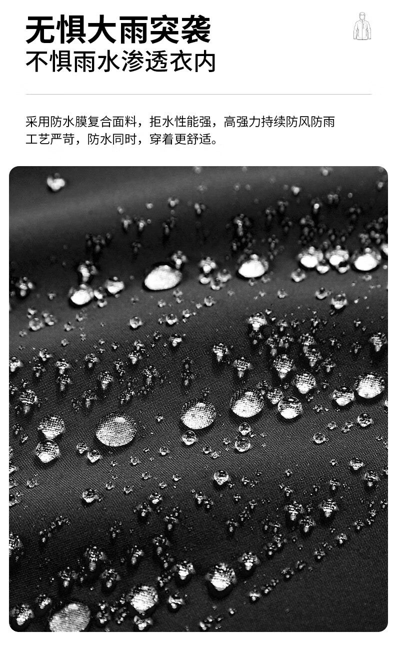 JEEP SPIRIT Men's 3-in-1 Fleece Lined Outdoor Mountaineering Jacket Windproof Waterproof Coat Black 3XL 1