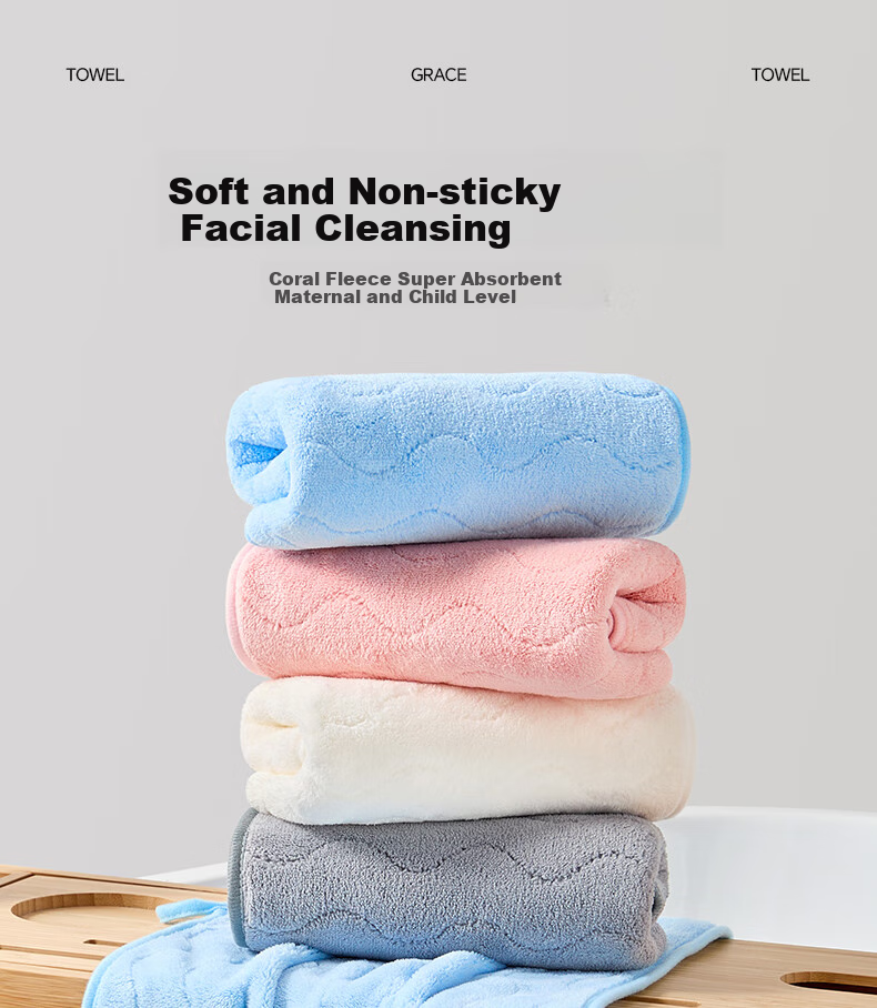 Grace Towels, Class A Face Towels, Bath And Face Absorbent Towels, Pack of 4, Sports 1