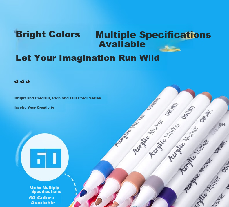 Deli 12-Color Acrylic Markers, Children's Drawing Pens, Paint Set for Boys And Girls, Toy Birthday Gift HM922-12 3