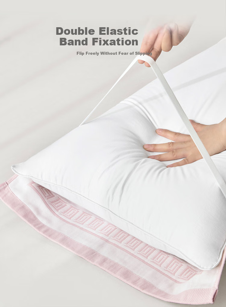 LUOLAI Home Textiles, Pure Cotton Antibacterial Anti-Mite Non-Slip Gauze Single Pillowcase, Gray, 50*80cm 7