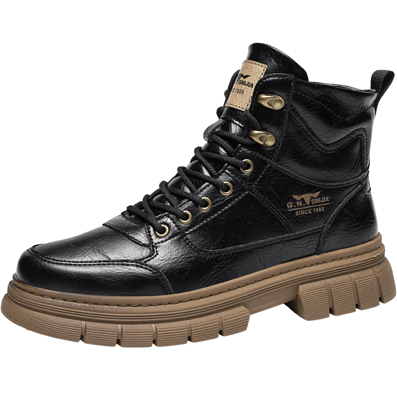 G.N.Shi Jia [Zhang Ruoyun Style] Men's Autumn Winter New Retro British Martin High-top Durable Work Boots