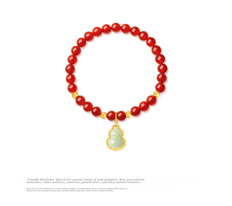 CHOW TAI SENG [Birthday Gift] Flowing Light Fortune Hetian Jade Gourd Necklace, Chinese Style New Chic for Girlfriend 5