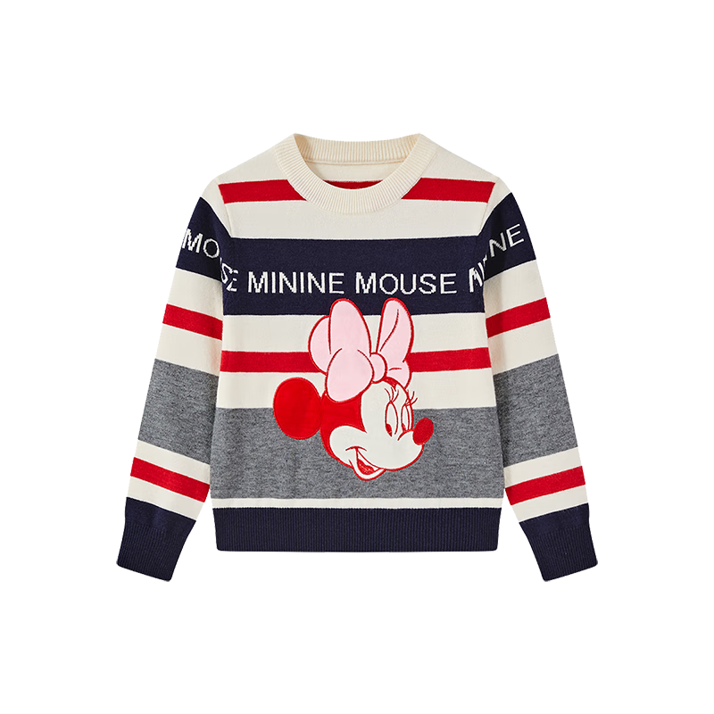 Disney Minnie Girls' Pullover Sweater Spring 2026 New Children's Versatile College Style Knitwear