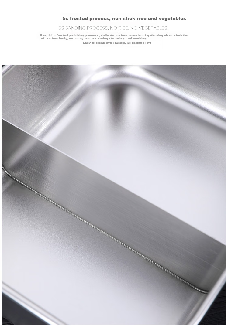 Quanshi 304 Stainless Steel Lunch Box with Lid, Fast Food Container, Office Worker Bento Box, Cafeteria Meal Box, No Dividers, 1200ml 7