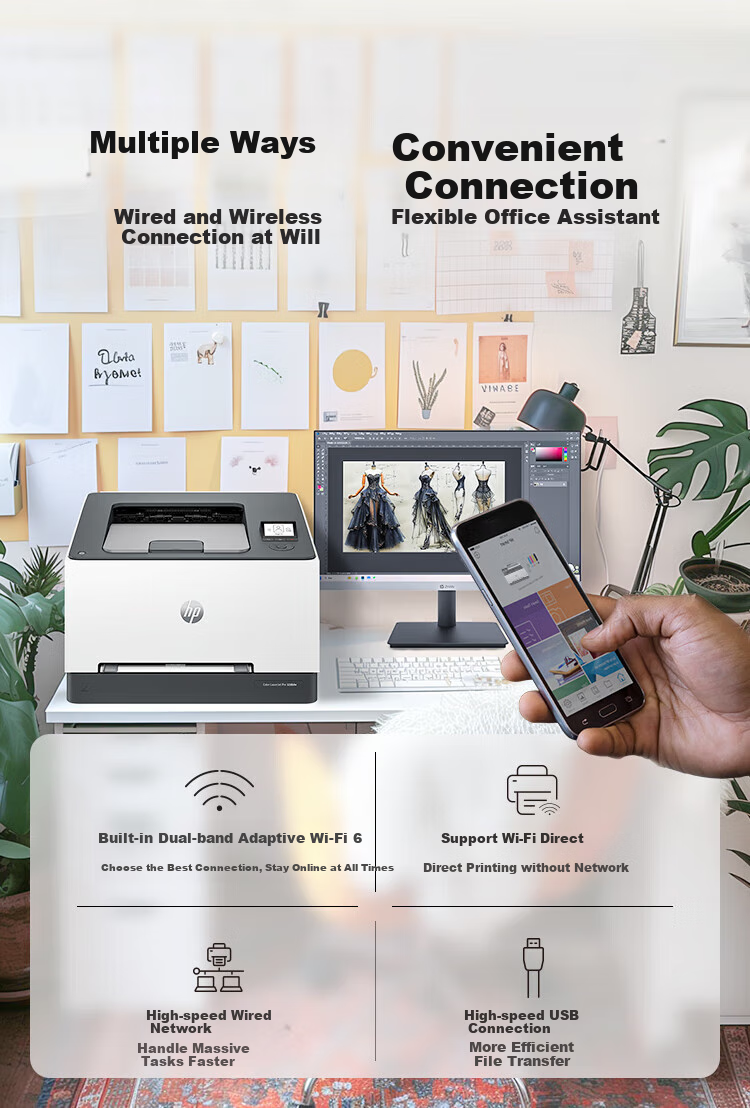 HP 3288dw Jet Series A4 Color Laser Printer, Automatic Duplex Printing, Wireless Network WeChat Remote Printing, for Home And Office Use, Compatible with Domestic Operating Systems 4