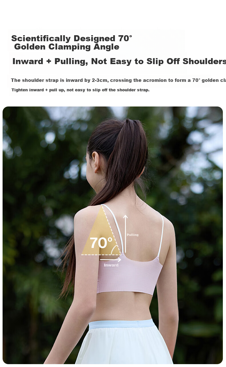 Like UU Thin Strap Bra for Female Students in Middle And High School, Puberty Underwear, Girls' Bra, Lightweight And Breathable Camisole 5