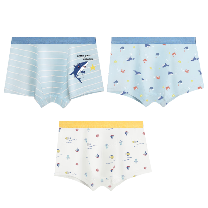 Hodohome Boys' Antibacterial Cotton Blend Boxer Briefs, Cartoon Breathable Underwear, Size 7A