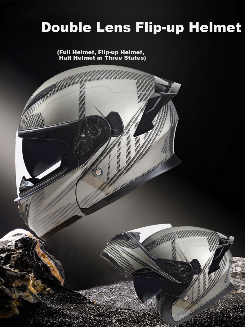 ZNP 808 New National Standard Class A Motorcycle Electric Scooter Helmet, Flip-Up Visor, All-Season Full-Face Helmet, Matte Black, XL 2