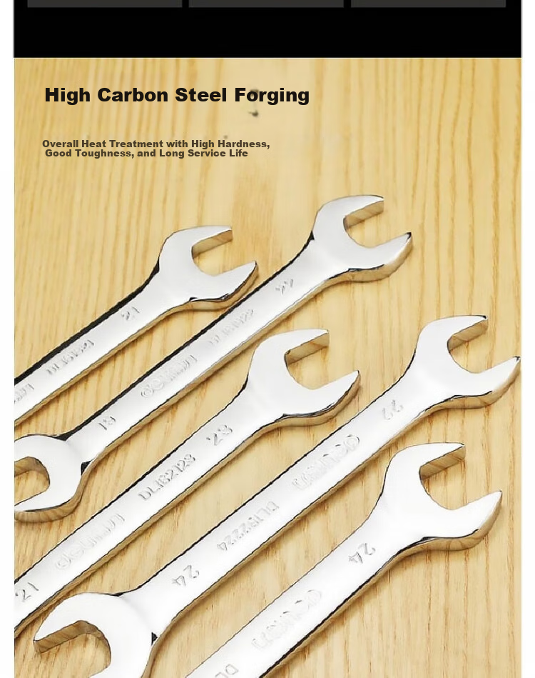 DELIGONGJU Deli Mirror Double Open-End Wrench, 12x14mm, DL161214 5