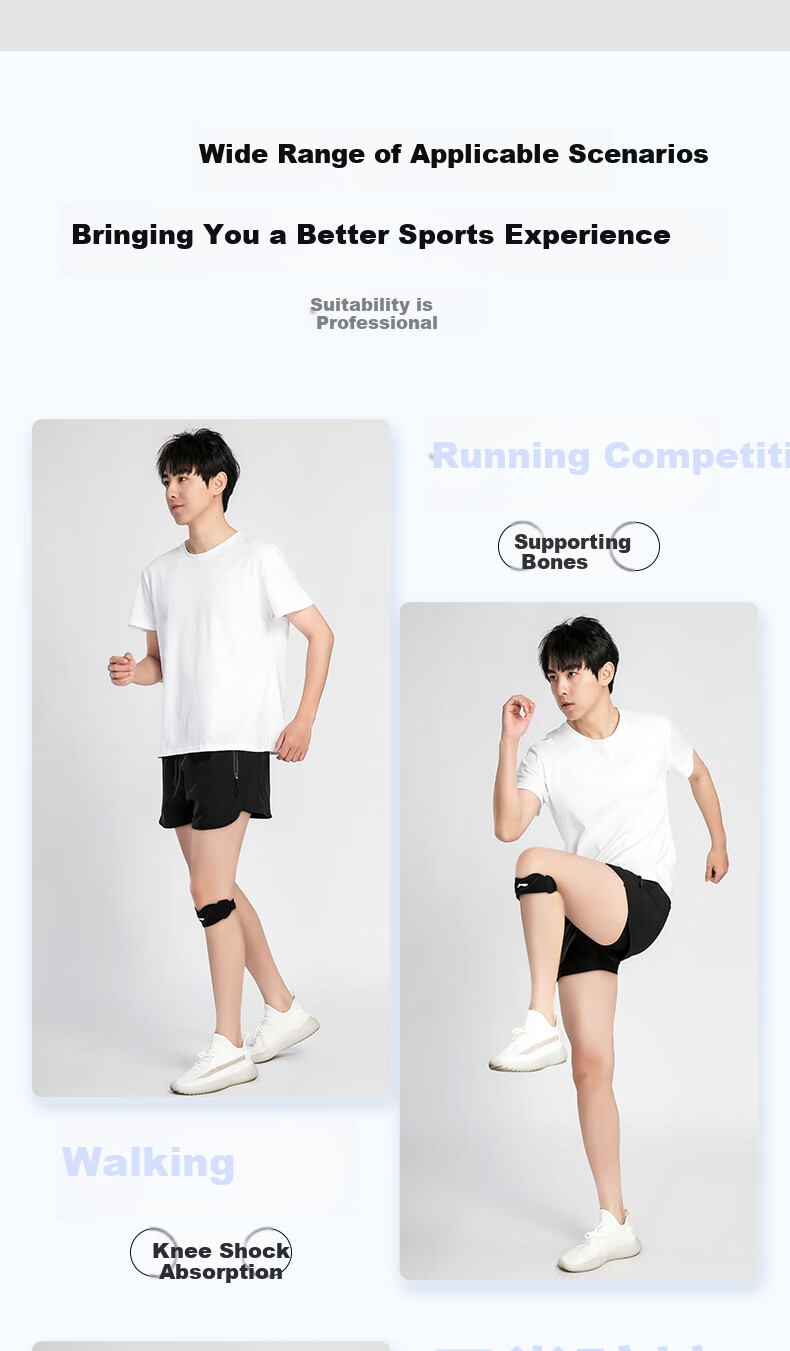 Li-Ning Patellar Strap Knee Brace Professional Sports Protection for Meniscus Injury, Badminton, Running, Hiking Knee Joint Protector 5