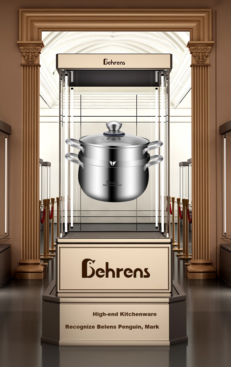 Beilunsi 304 Stainless Steel Soup Pot, Thickened Double-Handled, for Home Use on Gas Stove And Induction Cooker, for Stewing And Making High-Soup Pot with Steamer, 24CM 2