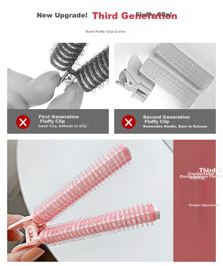 Liqing Autumn And Winter Three-Generation Root Volumizing Clip-In Hair Curler [3 Pieces], High Crown Shaping Hair Clip, Bangs Curler 4
