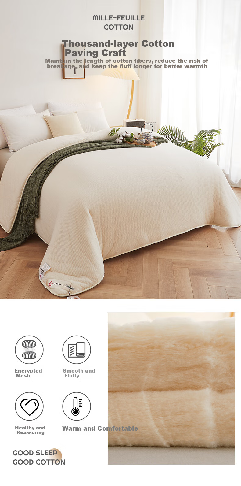 Grace Xinjiang Long-Staple Cotton 100% Cotton Quilt Filling Spring And Autumn Comforter 4 Jin (2 Kg) 150*200cm 2