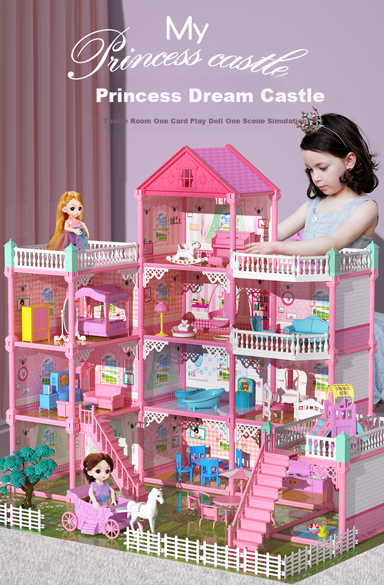 Guou Toy, Girls' Dollhouse, Dress-Up Playset, Princess Castle Gift Box, Children's Birthday Present 1