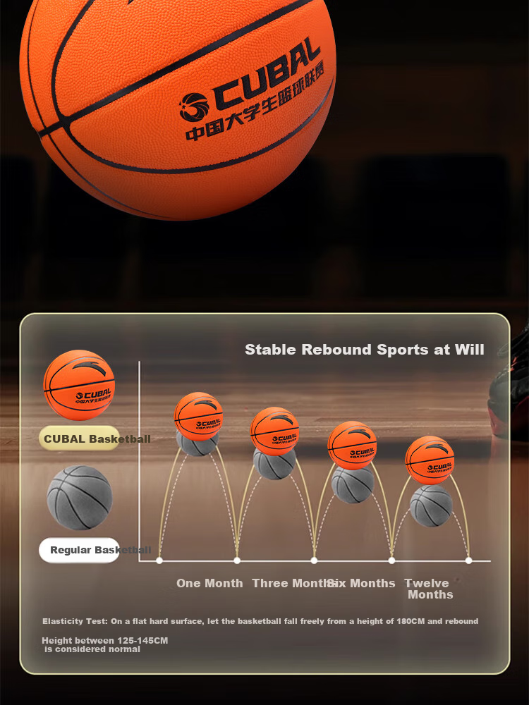 ANTA Basketball CUBAL Indoor And Outdoor Competition Non-Slip Wear-Resistant Standard Size 7 Ball for Adults, Children And Teenagers PU101-3 4