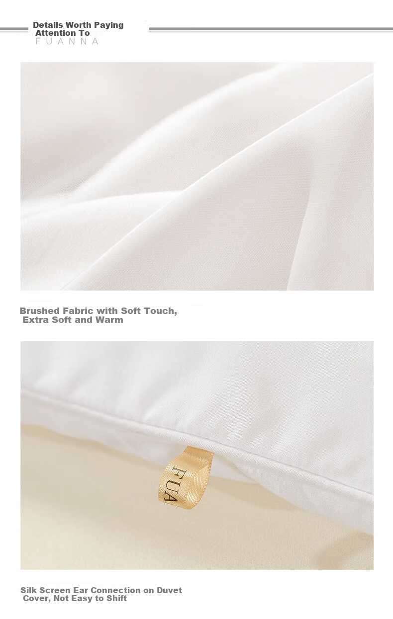 FUANNA Qingxin Fiber Quilt, Two-In Parent-Child Quilt, Thickened Winter Comforter, 8.8 Jin (4.4 Kg), 230*229cm, White 8