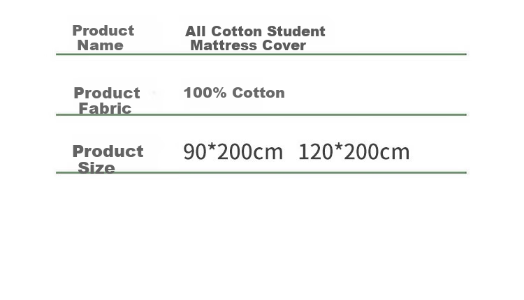 I-WILL Dormitory All-Cotton Mattress Cover, Student Bed Sheet Protector, Single Bed Cover, Jianxi Blue Mattress Cover 90*200cm 16