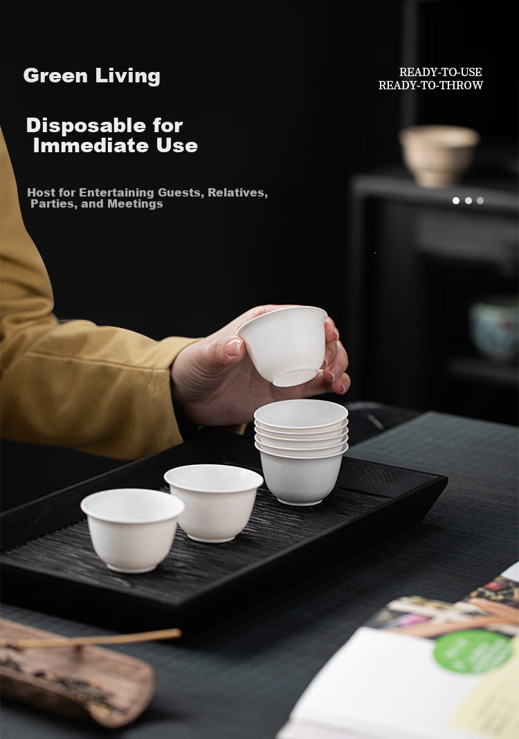 SHUANG YU Disposable Kung Fu Tea Cups, 60ml*200 Pieces, High-Quality Tasting Cups, Plastic Small Teacups, Water Cups with Storage Rack 9
