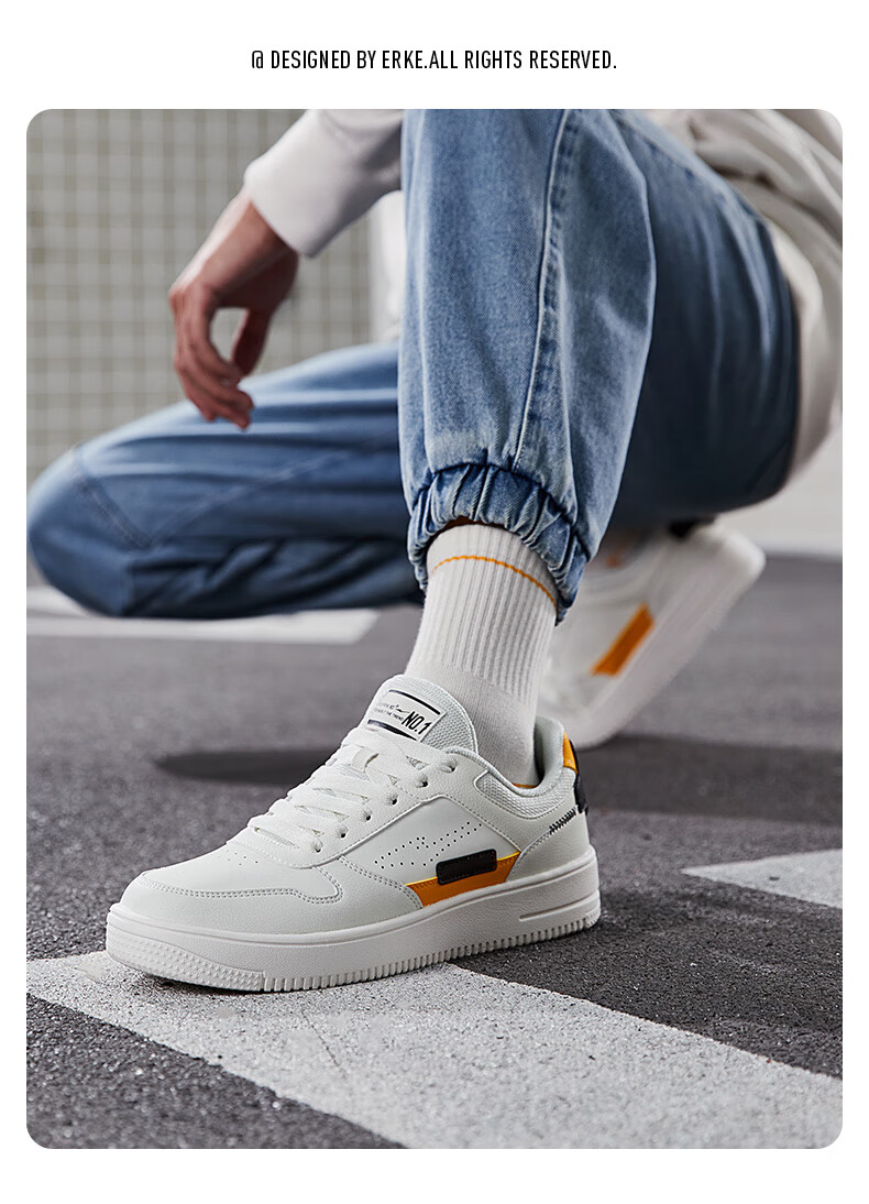 ERKE Men's Canvas Shoes, Summer New Style Breathable Versatile Casual Shoes, Student White Sneakers Sports Shoes | Chunche 14