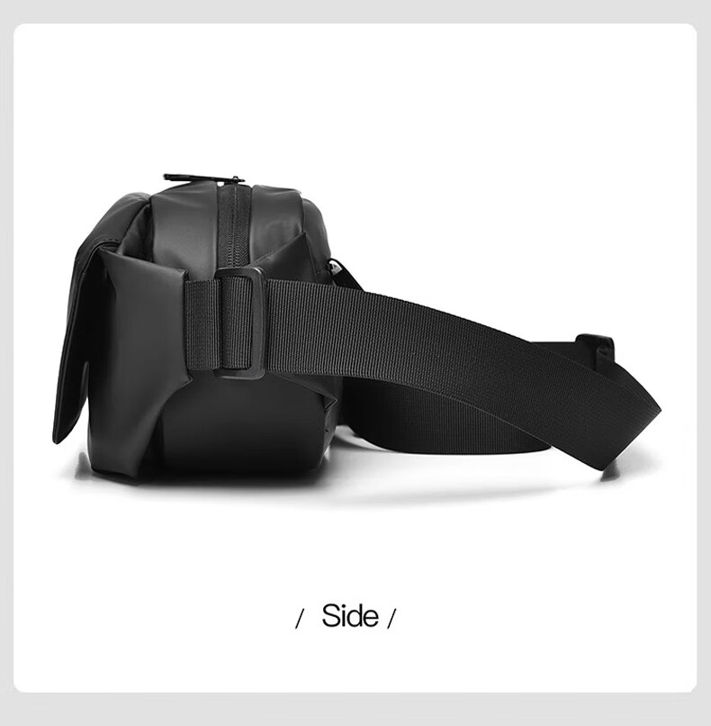 QiseFang Men's Crossbody Chest Bag with Magnetic Buckle, Multifunctional Large Capacity Outdoor Cycling Commuting Travel Waist Bag 3