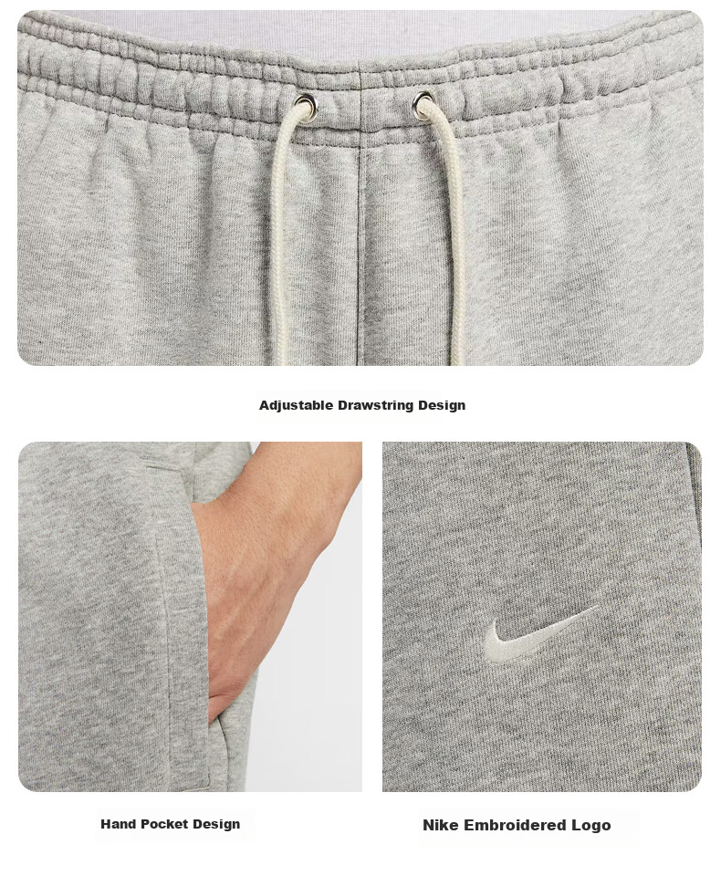 NIKE Men's Athletic Pants, Knitted Straight-Leg Trousers, Sweatpants, Cropped Pants, HQ7990-063 Gray, L 4