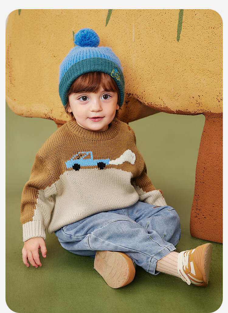 Minibala Artist Collaboration Kids Soft Knit Sweater 2025 Winter Skin-Friendly Warm Cute Top 1
