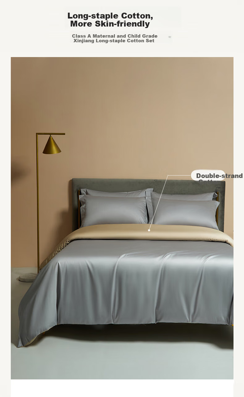 La Torretta Duvet Cover Single Piece, 100 Thread Count Antibacterial Xinjiang Long-Staple Cotton Quilt Cover Pure Cotton Bedding, Gray, 220*240cm 4