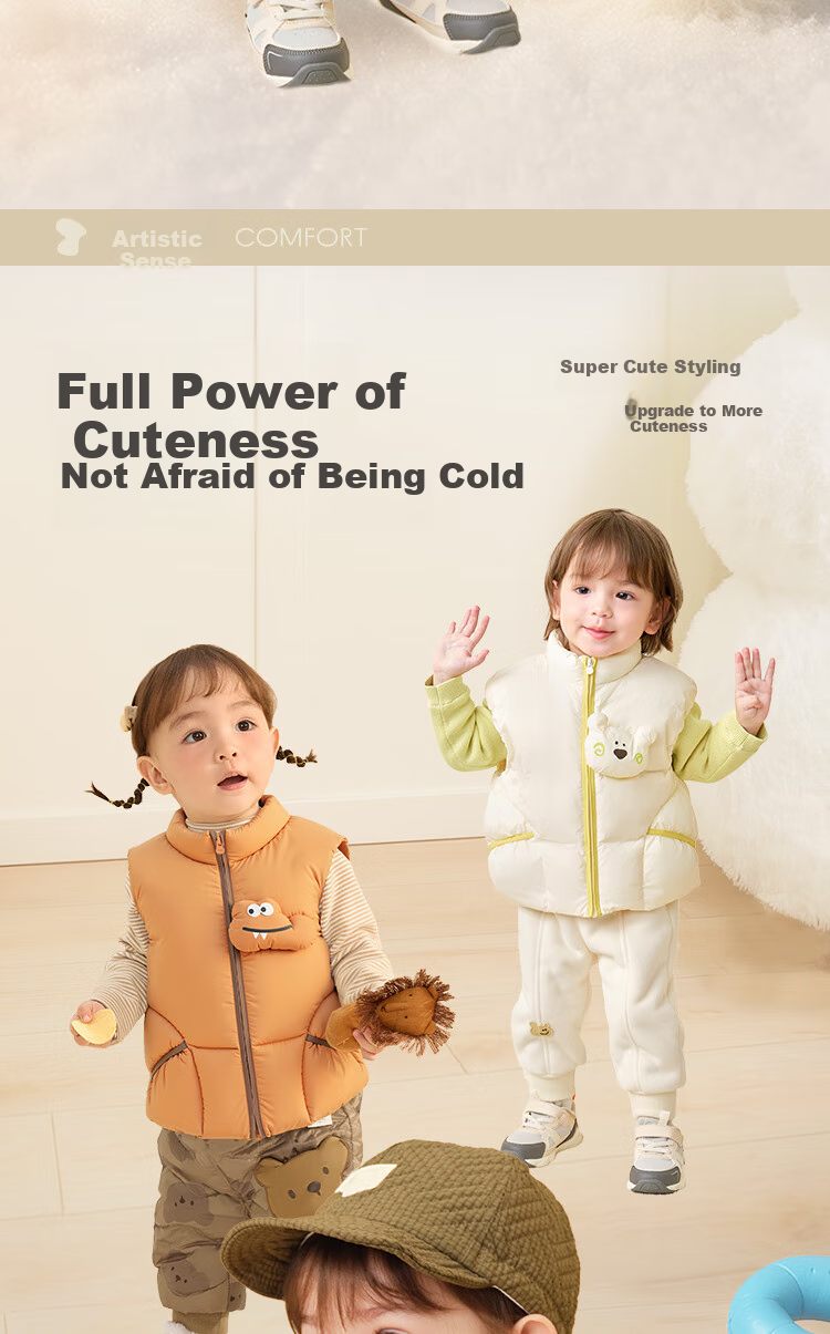 BALABALA Children's down Vest, Girls And Boys Outerwear, New Autumn And Winter Clothing, Baby Warm down Jacket 2