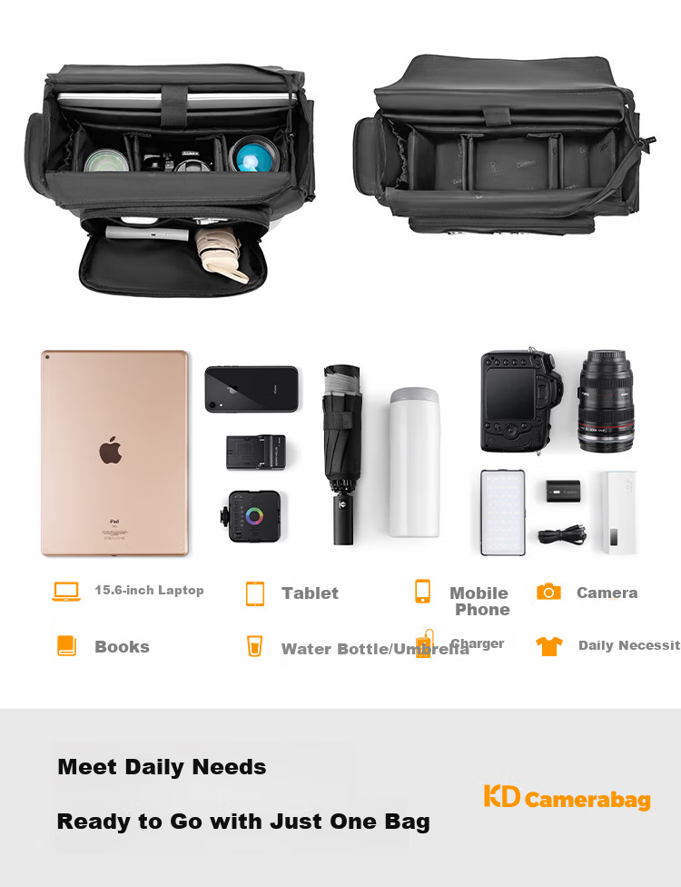 CWATCUN Shoulder Camera Bag, Functional Bag for DSLR And Lenses, Photography Bag, Three-Point Backpack, Stylish Design, Waterproof And Scratch-Resistant Fabric, for Me 5