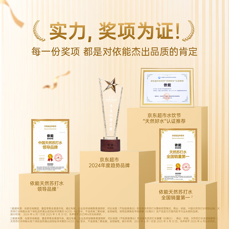 依能天然苏打水  弱碱0糖 无添加饮用天然水 350ml*15瓶 整箱装 泉矿