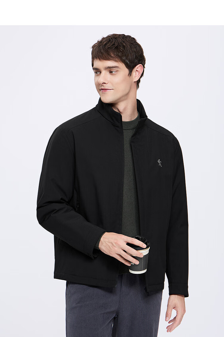 Dancing with Wolves [Level 4 Waterproof & Quilted Thickened] Warm Stand Collar Easy-Care Men's Executive Jacket 015 Dark Gray L 4