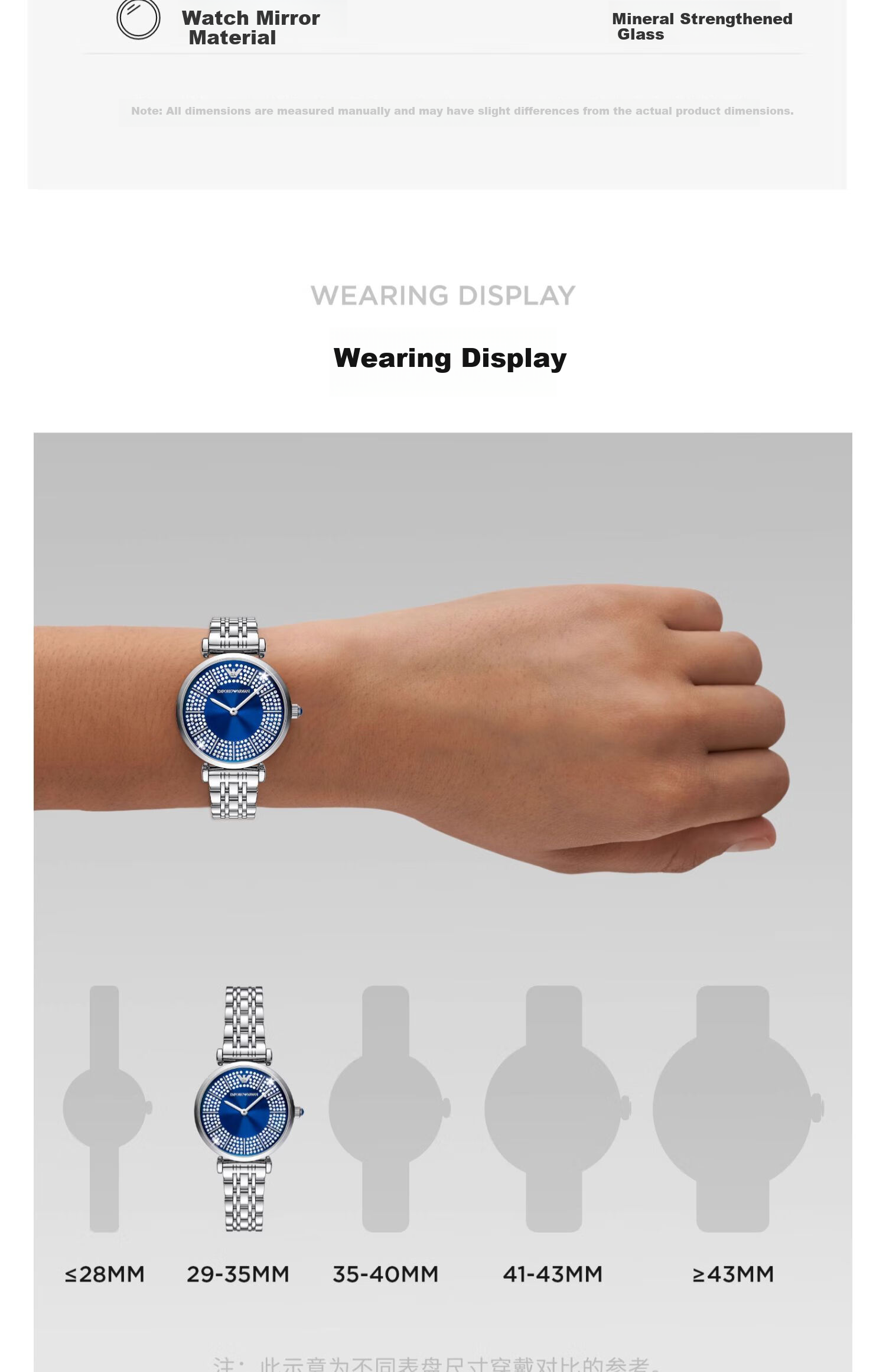 EMPORIO ARMANI Ladies' Watch, Starry Sky Series in Night Sky Blue, Birthday Gift for Girlfriend, AR11627 5