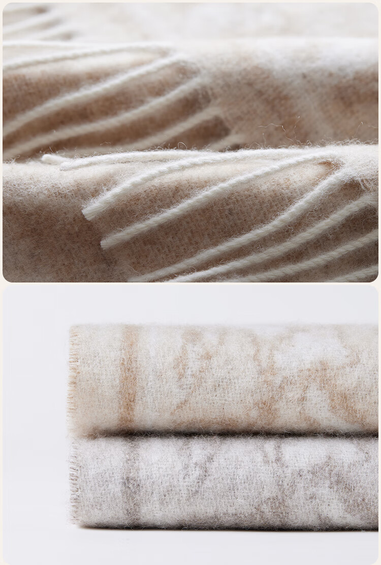JIUMU Women's Sheep Wool Scarf Autumn Winter Warm Shawl Gift Box for Mother's Day Birthday 17