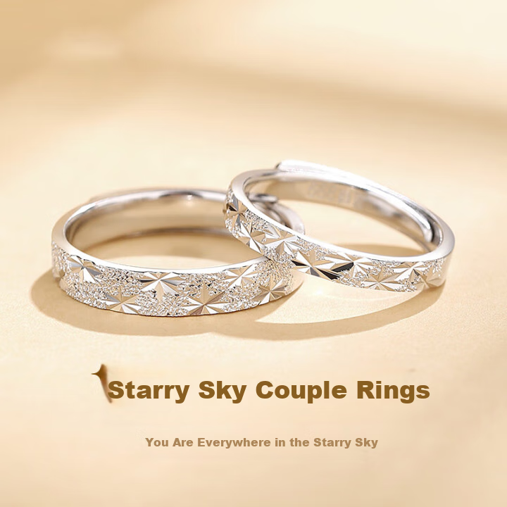 ALLOVE Pure Silver Couple Rings, One Pair for Men And Women, Confession Proposal Matching Rings, Birthday Gift for Girlfriend Or Wife