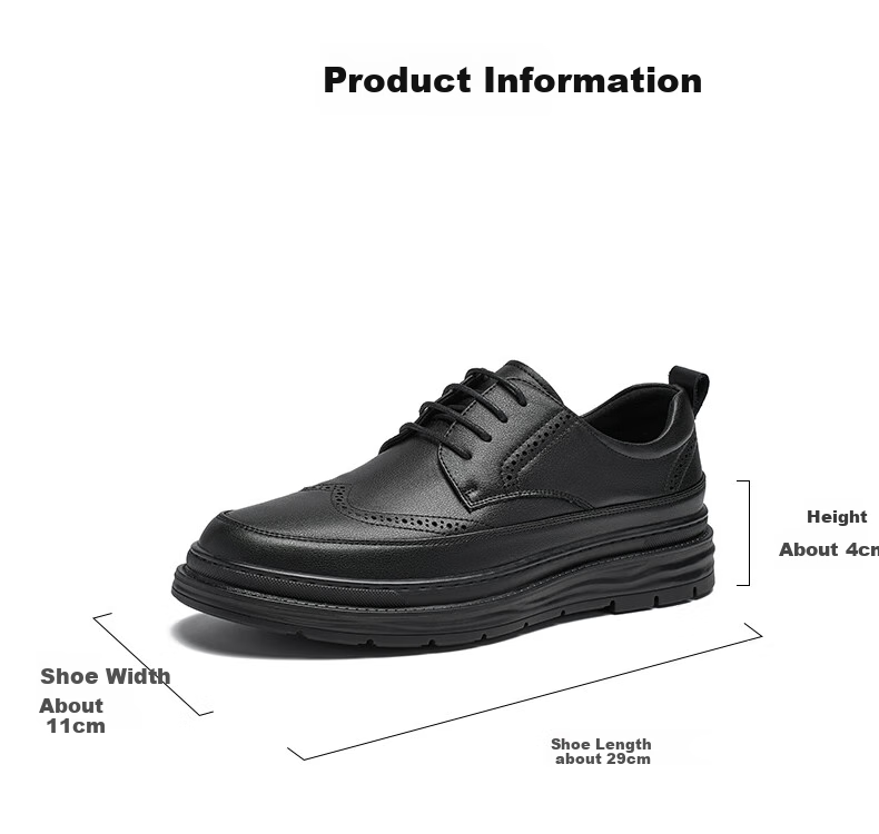 HLA Men's Leather Shoes, Retro Carved Breathable Business Leather Shoes HAAPXM2EAV107, Black Perforated Style, Size 38 4