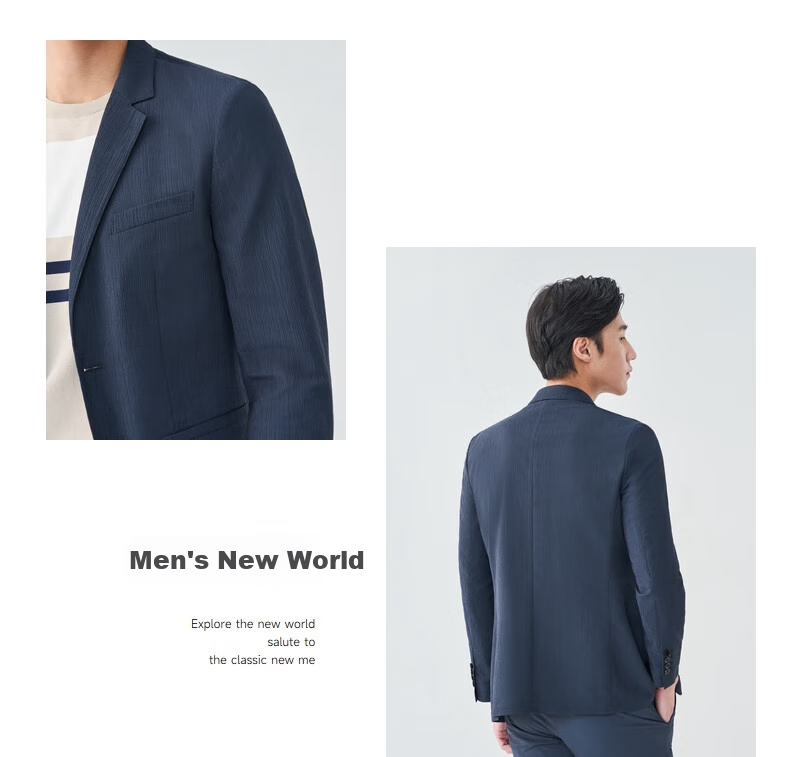 Goldlion [Light And Breathable] Men's Slim Fit Single-Breasted Business Casual Blazer, Gray-Blue -85M1 56A 5